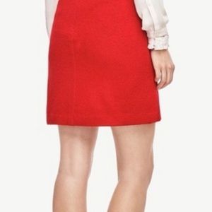 Ann Taylor Wool Blend Mini Skirt Red Size 00P